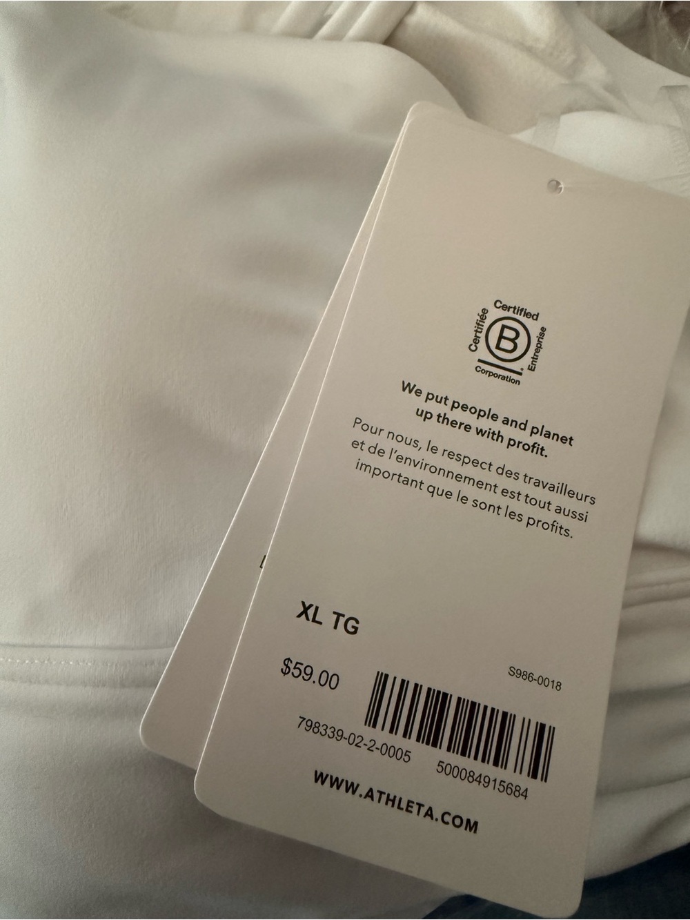Athleta White One-Shoulder Crop Sports Bra - Picture 4 of 5